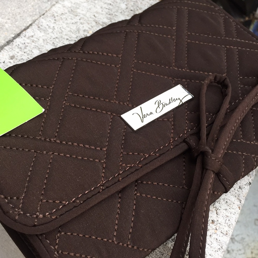 Vera Bradley all wrapped up jewelry roll brown